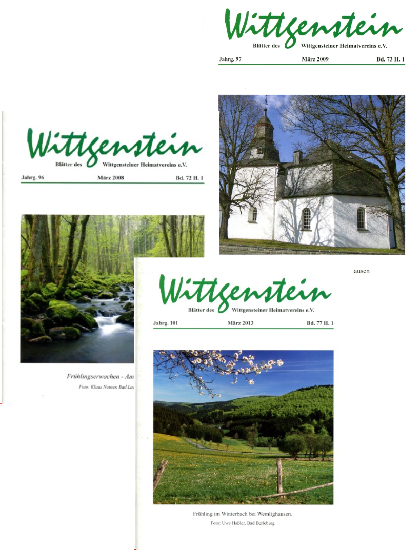 front pages of three Wittgenstein magazines